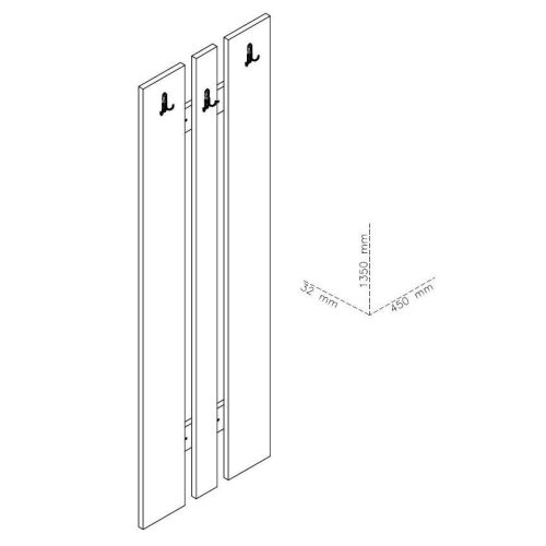 Kleiderbügel, Elda, bardolino, 450 x 32 x 1350 mm 2C