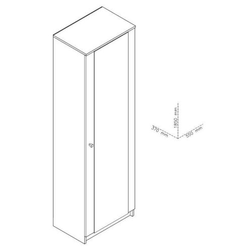 Flurschrank, Elda, Bardolino-Eiche, 550 x 370 x 1850 mm, 2C