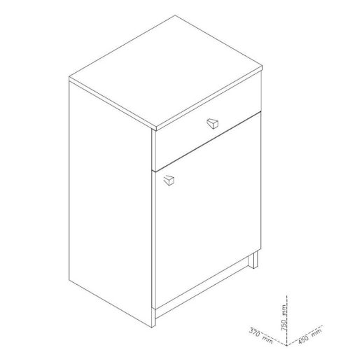 Flurschrank, Elda, Bardolino-Eiche, 45 x 37 x 75 cm, 2C