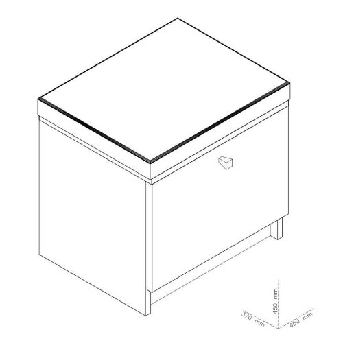 Flurschrank, Elda, Eiche Sonoma, 45 x 37 x 45 cm, 3C