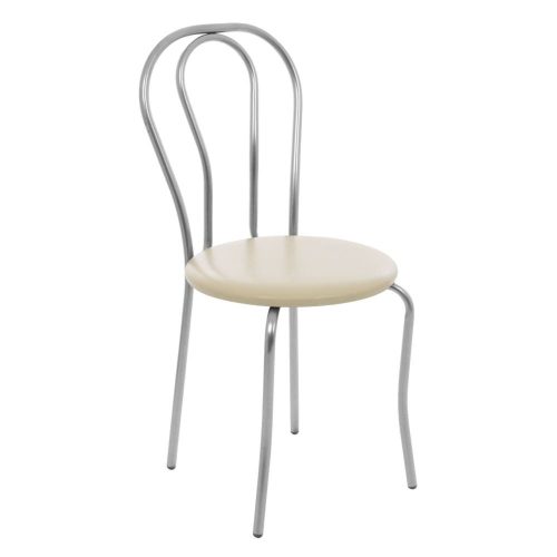 Konyha / nappali szék, kárpitozott, szürke keret + krémszín