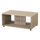 Empoli Couchtisch, Eiche grau + Sand glänzend, 101 x 60 x 45 cm 1C