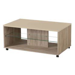   Empoli Couchtisch, Eiche grau + Sand glänzend, 101 x 60 x 45 cm 1C