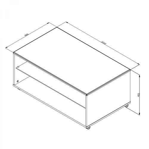 Empoli Couchtisch, Eiche grau + Sand glänzend, 101 x 60 x 45 cm 1C