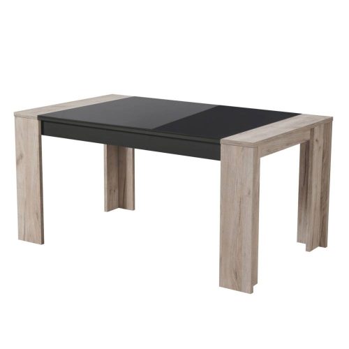 Toledo konyhai asztal, 6 fő, szürke + fekete tölgy, 154 x 90,5 x 75 cm 2C