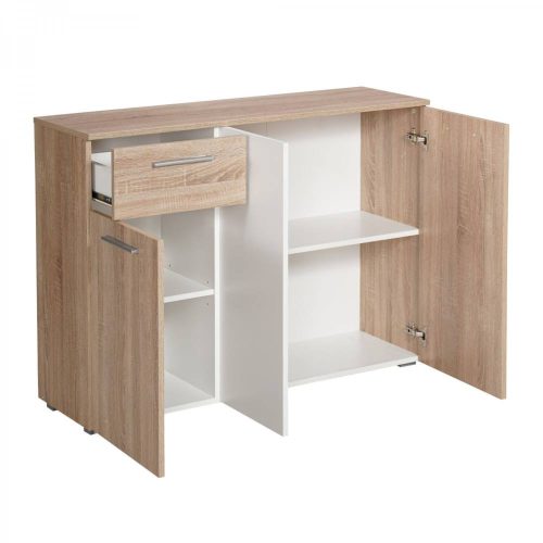 Rhythm Kommode, Sonoma + Weiß, 114,5 x 80,5 x 35 cm 2C