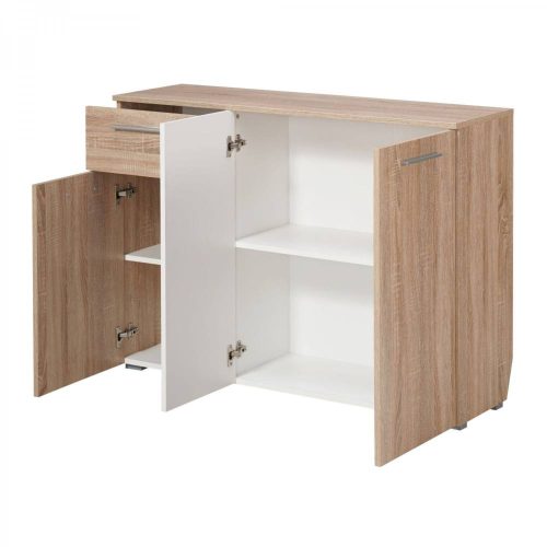 Rhythm Kommode, Sonoma + Weiß, 114,5 x 80,5 x 35 cm 2C