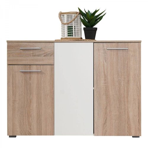 Rhythm Kommode, Sonoma + Weiß, 114,5 x 80,5 x 35 cm 2C