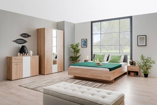 Rhythm Kommode, Sonoma + Weiß, 114,5 x 80,5 x 35 cm 2C