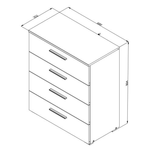 Schlafzimmer Kleiderschrank mit Schublade 68 x 80,5 x 35 cm 1C