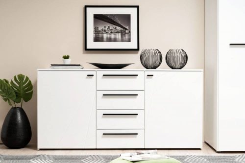 Xanti Kommode, weiß + hellweiß, 163 x 80,5 x 40 cm 2C