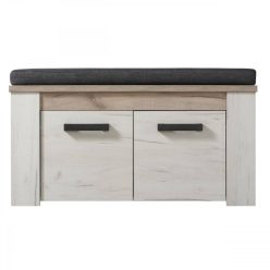 Schuhschrank 91 x 36,5 x 50 cm 2K Weiß + Eiche grau