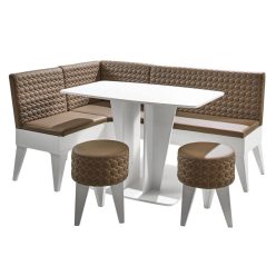   Pandora Konyhai sarokülő, fehér + barna, 171 x 122 x 84 cm 3C