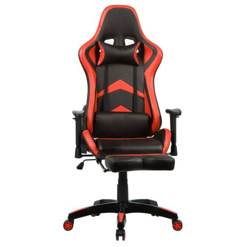 Bürostuhl, drehbar, PVC, schwarz + rot