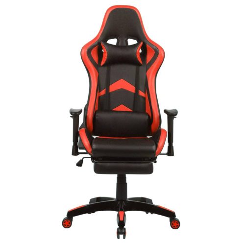 Bürostuhl, drehbar, PVC, schwarz + rot