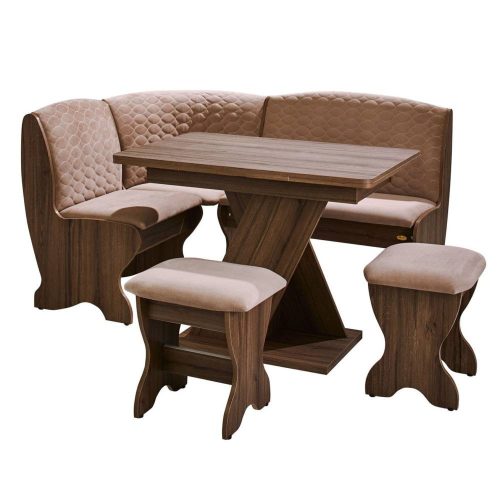 Ausziehbarer Küchentisch, Saxonia, 4 Personen, Nussbaum, 104 / 164,5 x 68 x 77,5 cm, 1C