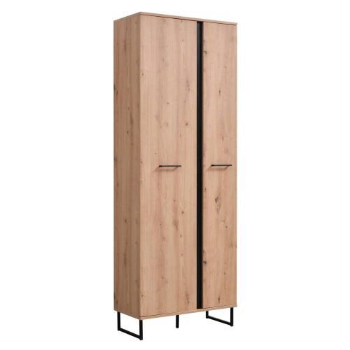 Vorraumschrank, Sardinia P2, Eiche + Schwarz, 705 x 350 x 1945 mm, 2C