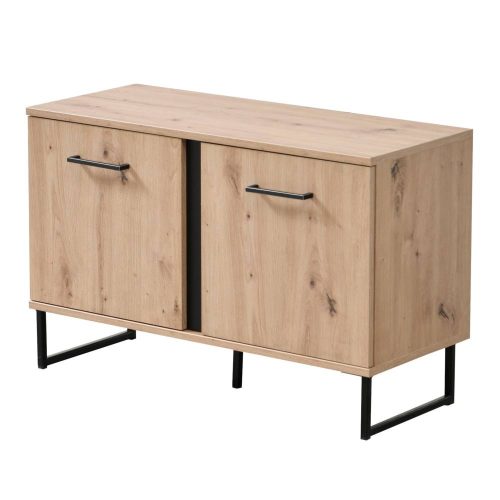 Eingangsschrank, Sardinia COM, Eiche + Schwarz, 84,5 x 35 x 54,5 cm, 2C