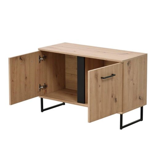 Eingangsschrank, Sardinia COM, Eiche + Schwarz, 84,5 x 35 x 54,5 cm, 2C