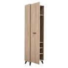 Vorraumschrank, Umbria P1, Eiche grau + schwarz, 535 x 350 x 1920 mm, 2C