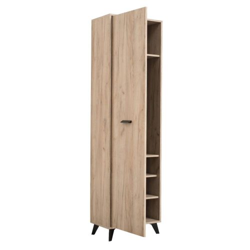Vorraumschrank, Umbria P1, Eiche grau + schwarz, 535 x 350 x 1920 mm, 2C