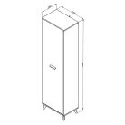 Vorraumschrank, Umbria P1, Eiche grau + schwarz, 535 x 350 x 1920 mm, 2C