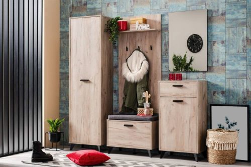 Vorraumschrank, Umbria COM, grau + Eiche schwarz, 68 x 35 x 52,5 cm, 2C