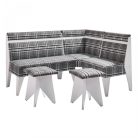 Konyhai sarokülő Texas, fehér + szürke, 158 x 118 x 87,5 cm, 2C