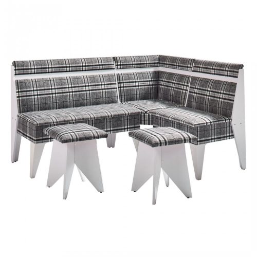 Konyhai sarokülő Texas, fehér + szürke, 158 x 118 x 87,5 cm, 2C