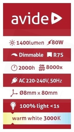HALOGEN LINEAR R7S 78MM 80W