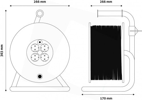 KÁBELDOBOS HOSSZABBÍTÓ 4 FOGLALAT 25M ENTAC