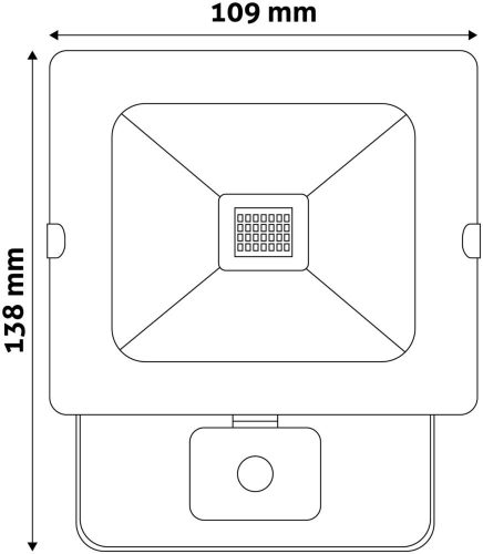 LED Reflektor Slim SMD 10W CW 6400K Bewegungserkennung PIR, Avide