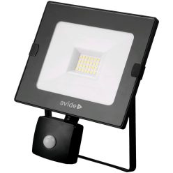   LED Reflektor Slim SMD 20W CW 6400K Mozgásérzékelős PIR, Avide