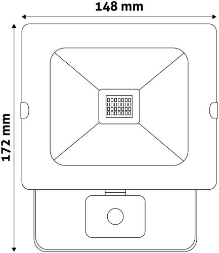 LED Reflektor Slim SMD 20W CW 6400K Bewegungserkennung PIR, Avide