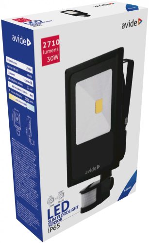 Reflektor Slim 30W CW 6400K Bewegungssensor PIR Avide LED