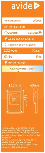 LED Reflektor Slim 10W NW 4000K