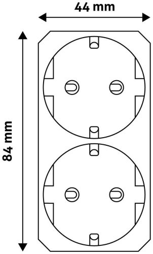 Netzadapter 2 Buchse (2 geerdet)