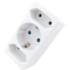 Hálózati Adapter 3 Aljzat (1 Földelt, 2 Euro)