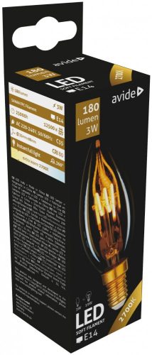 LED Soft Filament Kerze 3W E14 360° EW 2700K