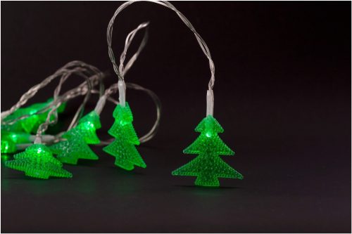 Karácsonyi Beltéri PVC Zöld Fenyőfa 10 LED 1,65m (2AA nt.) Entac 