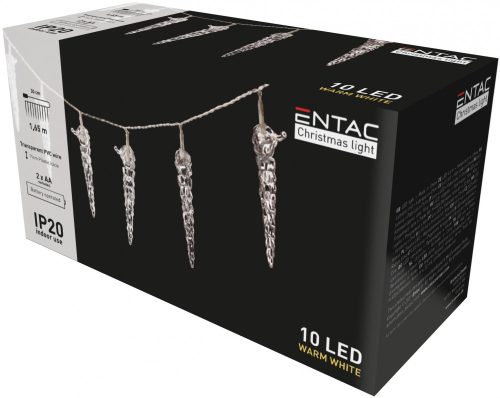 Weihnachten Indoor Kunststoff Eiszapfen 11cm 10 LED 1,65m (2AA nt.) Entac