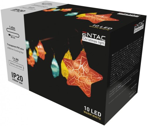 Weihnachten Indoor Girlande Farbige Sterne 1,65m (2AA nt.) Entac