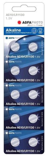Knopfzelle alkalisch AgfaPhoto AG10 LR54 B10