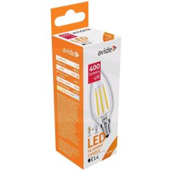 LED izzó, Filament Candle 4W E14 360° NW 4000K, AVIDE