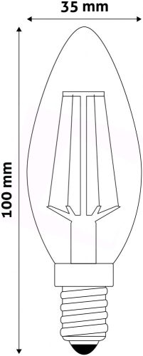 LED Glühbirne, Filament Kerze 4W E14 360° NW 4000K, AVIDE