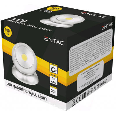 Taschenlampe Wandmagnet 1W Silber