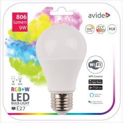 Intelligente LED-BIRNE A60 9W RGB + W WIFI APP-Steuerung