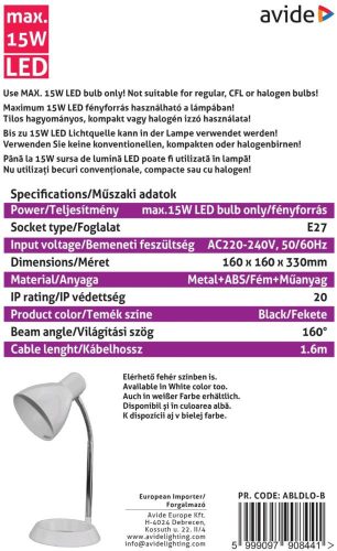 Tischleuchte Avide Basic O Base Schwarz