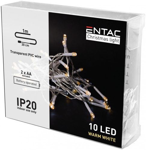 Weihnachten Indoor Girlande 10 LED WW 1m (2AA nt.) Entac
