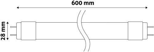 Fénycső Avide LED Üveg 9W G13 600mm CW 6400K